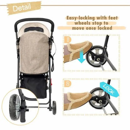 Stroll in Style with Your Pet: Foldable Travel Stroller ShopTrendMF