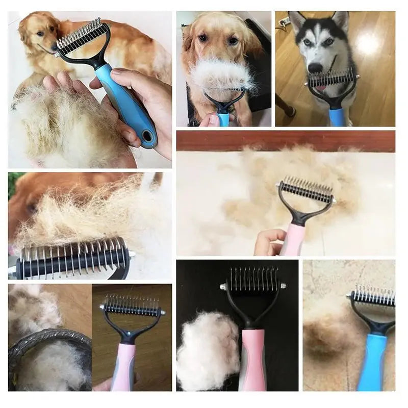 dog brush double-sided hair removal comb and hair removal tool used to remove mats and tangles the best pet grooming brush ShopTrend MF