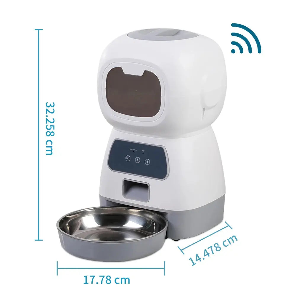3.5L Automatic Pet Feeder For Cats WiFi Smart Swirl Slow Dog Feeder With Voice Recorder Large Capacity Timing Cat Food Dispenser ShopTrend MF