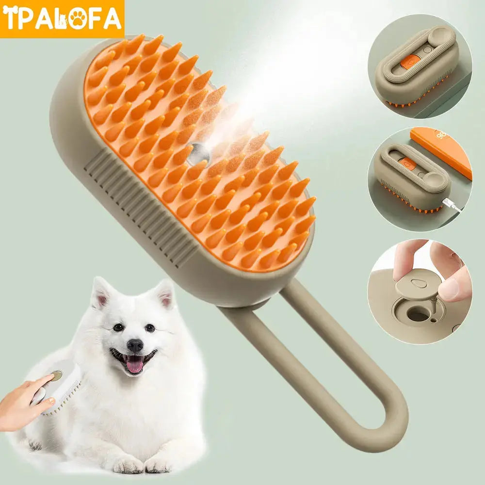 3-in-1 Electric Pet Grooming Brush, Hair Removal and Massage Tool for Dogs and Cats ShopTrend MF