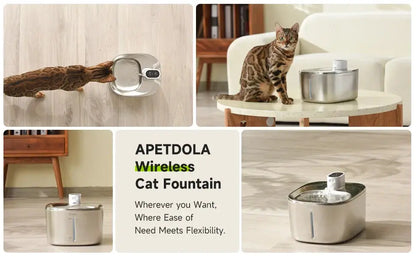 APETDOLA 4L Wireless Cat Water Fountain Auto Sensor Drinking Fountain For Cats Dog Drinker Pet Water Dispenser Accessories ShopTrend MF