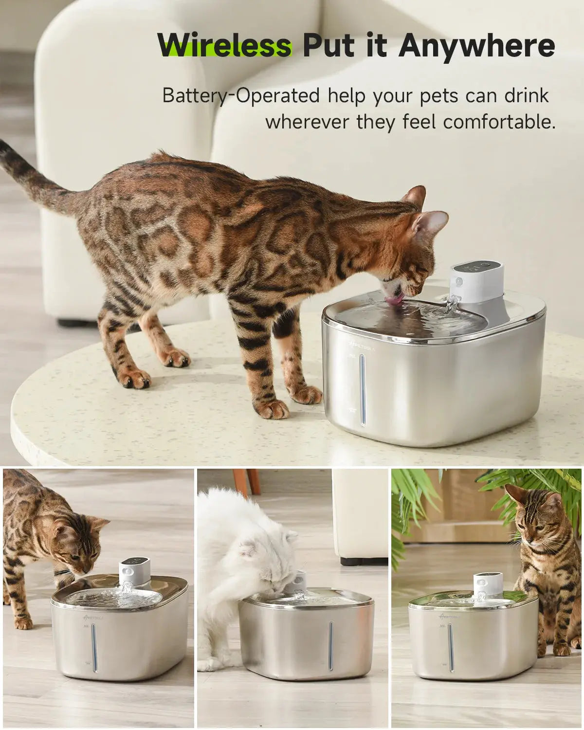 APETDOLA 4L Wireless Cat Water Fountain Auto Sensor Drinking Fountain For Cats Dog Drinker Pet Water Dispenser Accessories ShopTrend MF