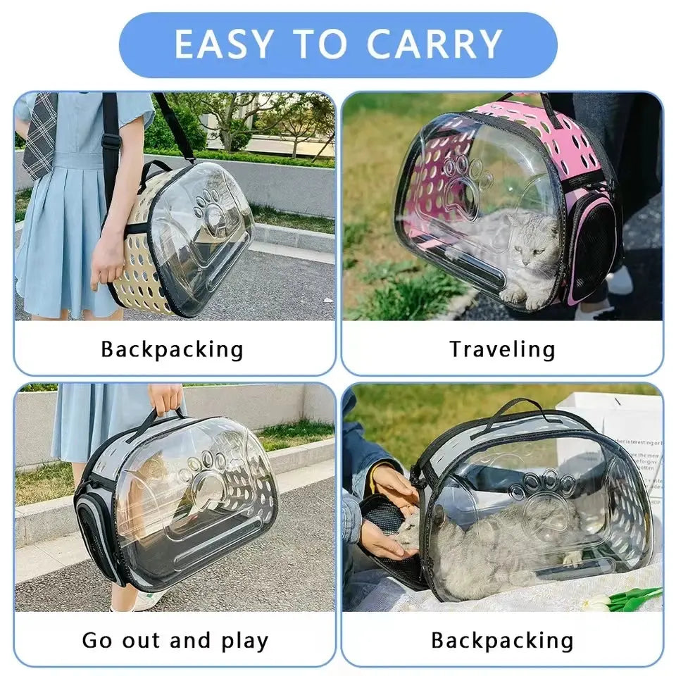 Shoulder Bag Capsule Style, Transparent, Breathable, Portable. For Dogs and Cats. ShopTrendMF