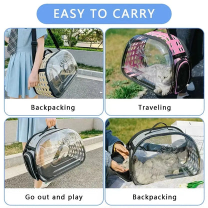 Shoulder Bag Capsule Style, Transparent, Breathable, Portable. For Dogs and Cats. ShopTrendMF