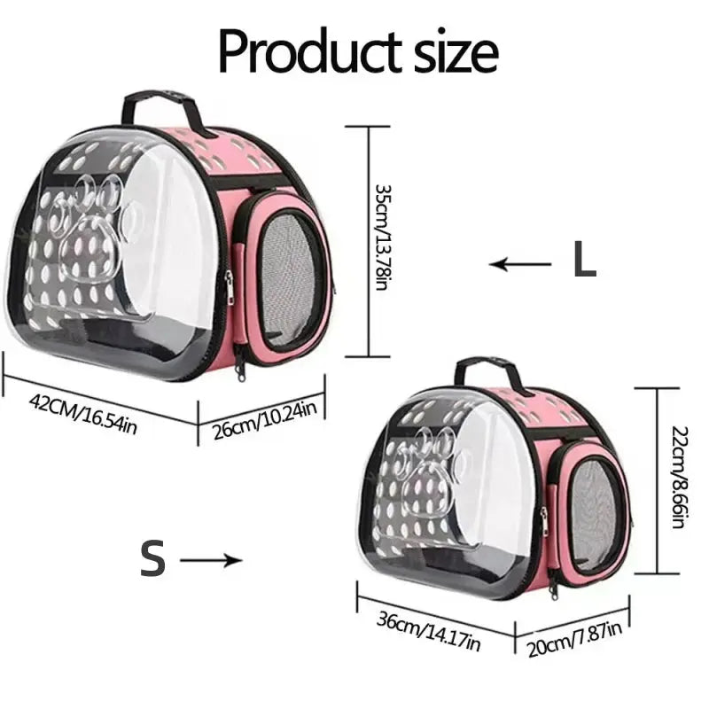 Shoulder Bag Capsule Style, Transparent, Breathable, Portable. For Dogs and Cats. ShopTrendMF