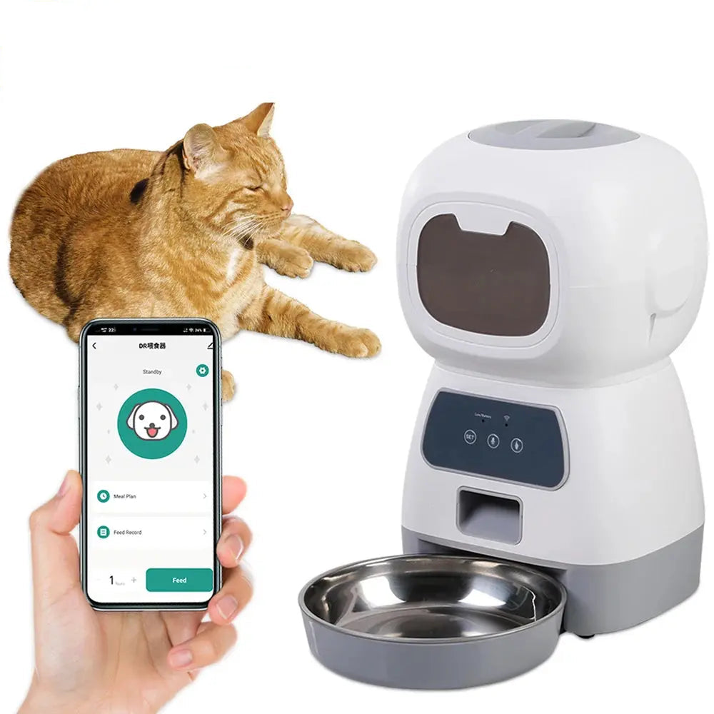 3.5L Automatic Pet Feeder For Cats WiFi Smart Swirl Slow Dog Feeder With Voice Recorder Large Capacity Timing Cat Food Dispenser ShopTrend MF