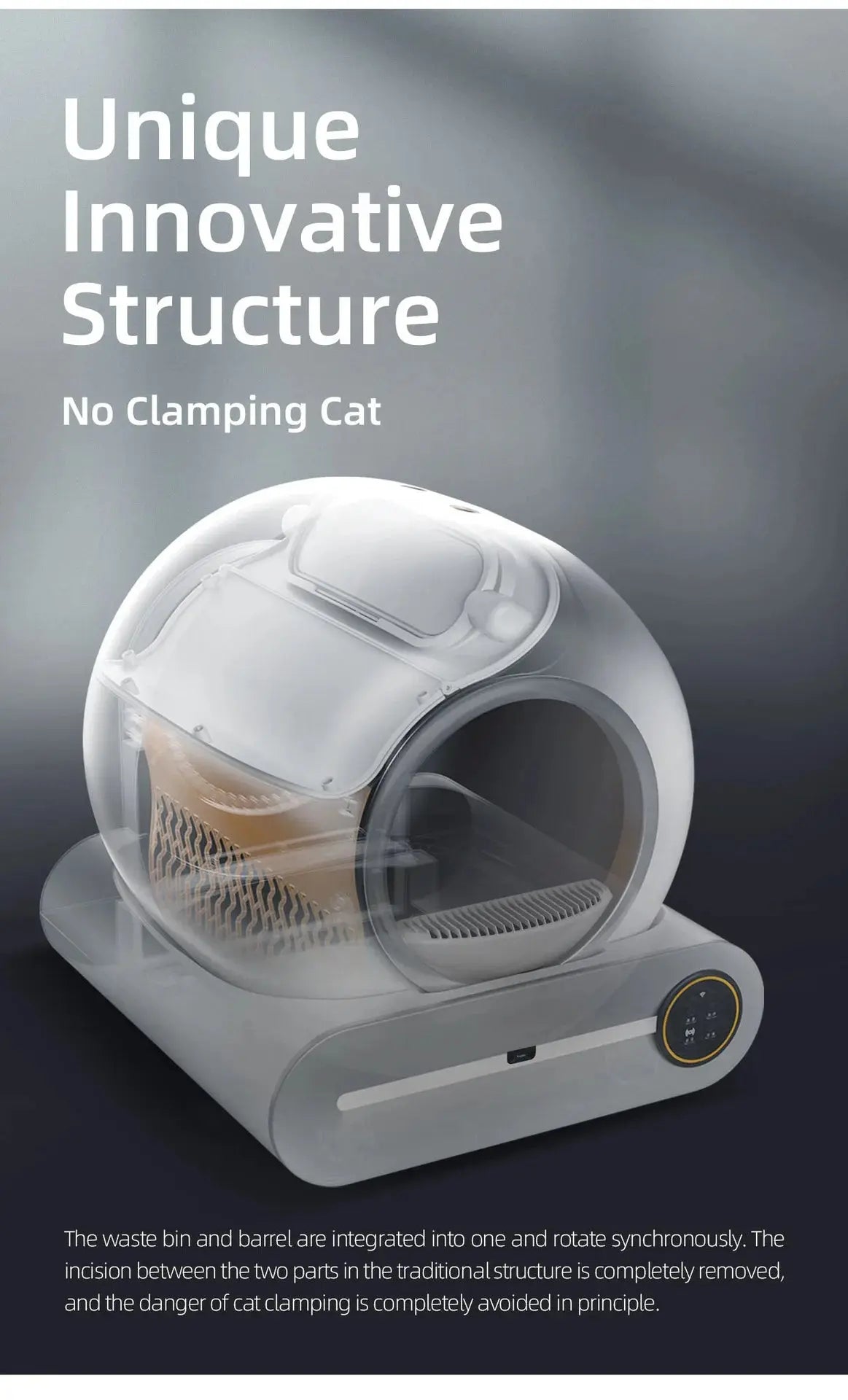 Tonepie 65L Automatic Smart Cat Litter Box Self Cleaning Fully Enclosed Cat Litter Box Pet Toilet Litter Tray English versions ShopTrend MF