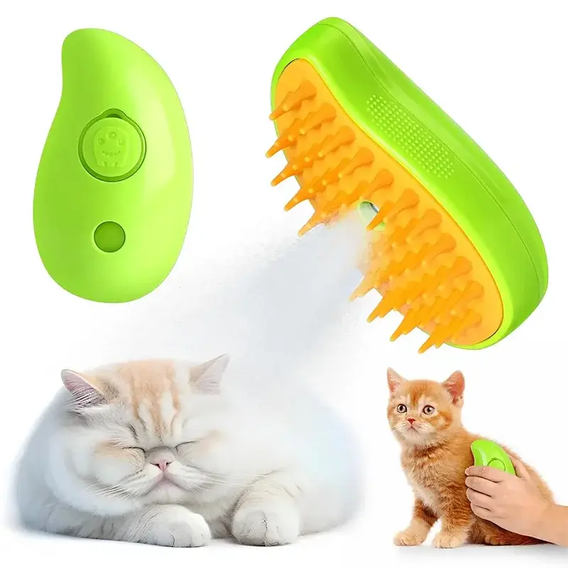 3-in-1 Electric Steam Spray Brush. Massager for Pet Grooming, Removes Tangles and Loose Hair. ShopTrendMF