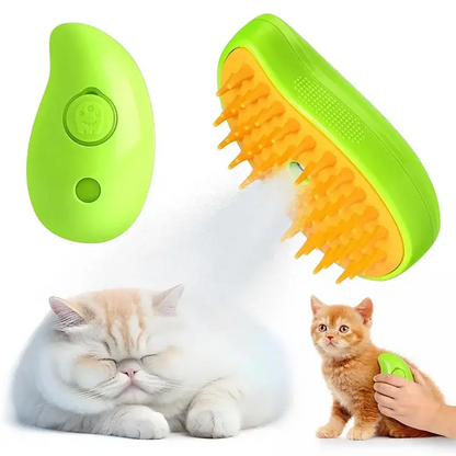 3-in-1 Electric Steam Spray Brush. Massager for Pet Grooming, Removes Tangles and Loose Hair. ShopTrendMF
