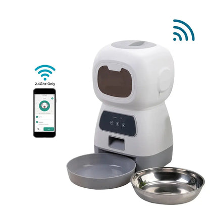 3.5L Automatic Pet Feeder For Cats WiFi Smart Swirl Slow Dog Feeder With Voice Recorder Large Capacity Timing Cat Food Dispenser ShopTrend MF
