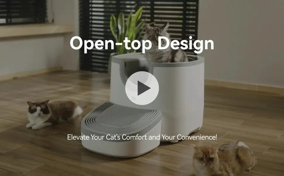 Self-Cleaning Cat Litter Box Open-Top Design with Advanced Safety Sensors Extra Large Capacity for Multi-Cat Homes Hassle-Free ShopTrend MF