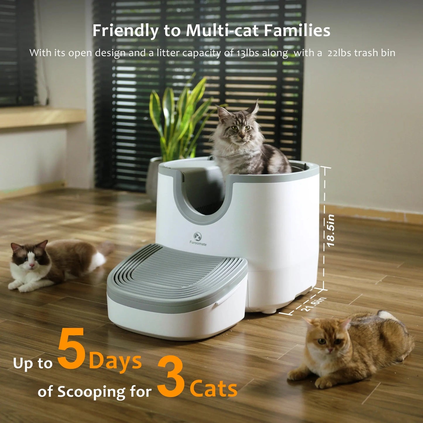 Self-Cleaning Cat Litter Box Open-Top Design with Advanced Safety Sensors Extra Large Capacity for Multi-Cat Homes Hassle-Free ShopTrend MF