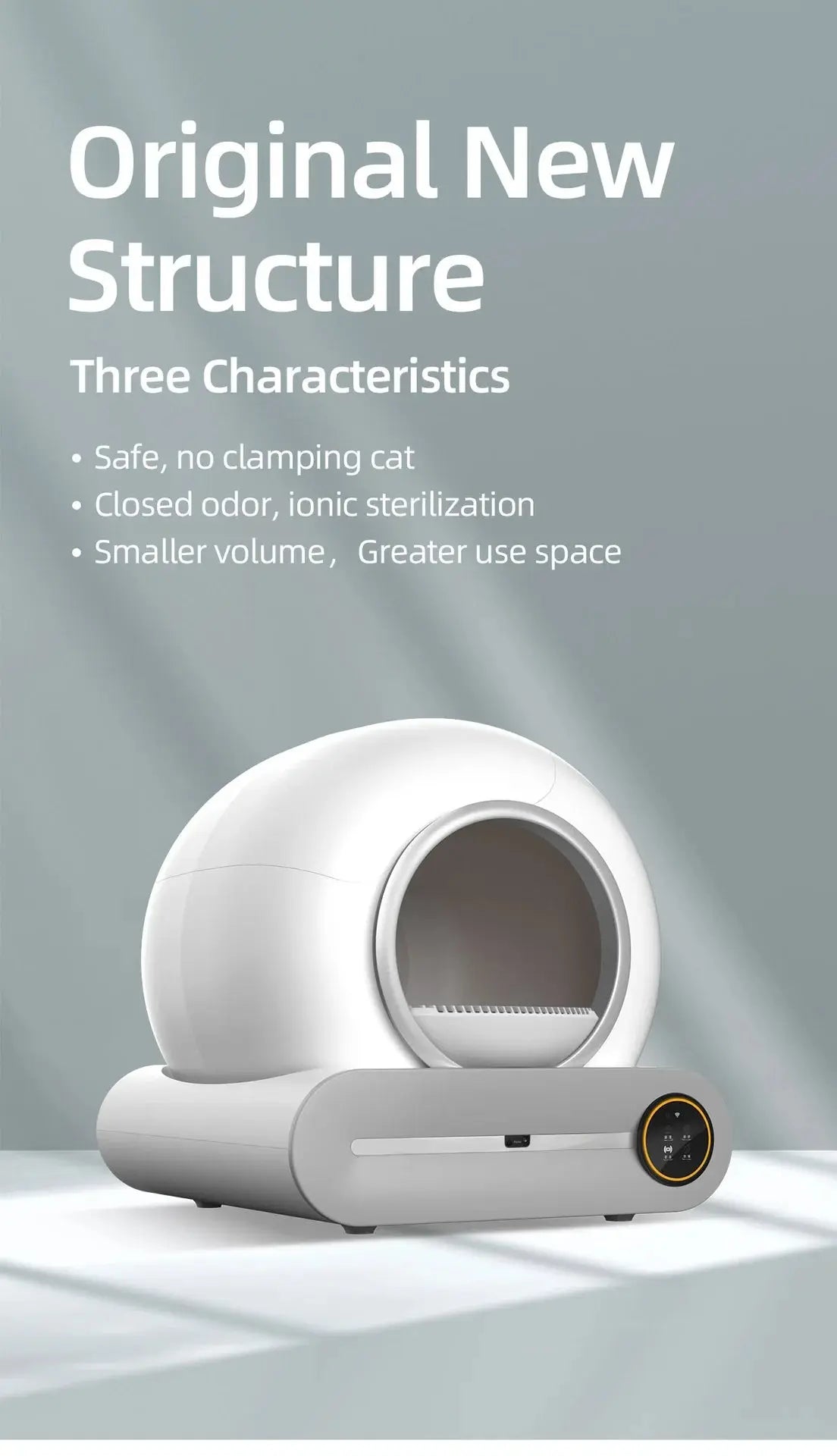Tonepie 65L Automatic Smart Cat Litter Box Self Cleaning Fully Enclosed Cat Litter Box Pet Toilet Litter Tray English versions ShopTrend MF