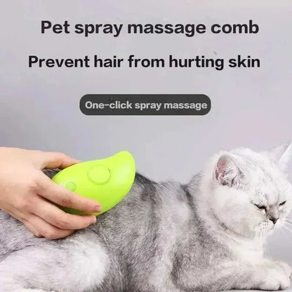 3-in-1 Electric Steam Spray Brush. Massager for Pet Grooming, Removes Tangles and Loose Hair. ShopTrendMF